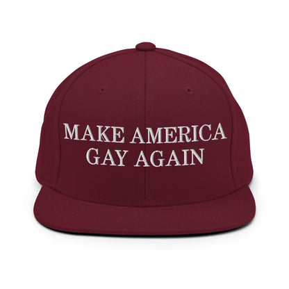 Make America Gay Again Pride MAGA Snapback Hat Maroon