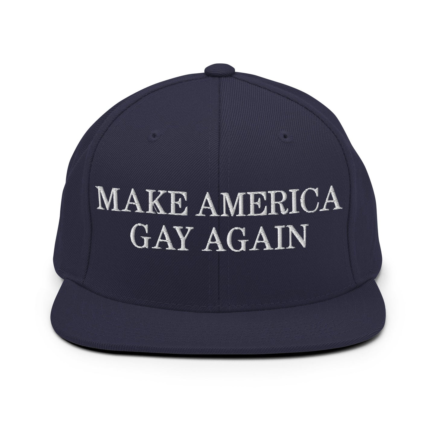 Make America Gay Again Pride MAGA Snapback Hat Navy