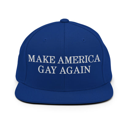 Make America Gay Again Pride MAGA Snapback Hat Royal Blue