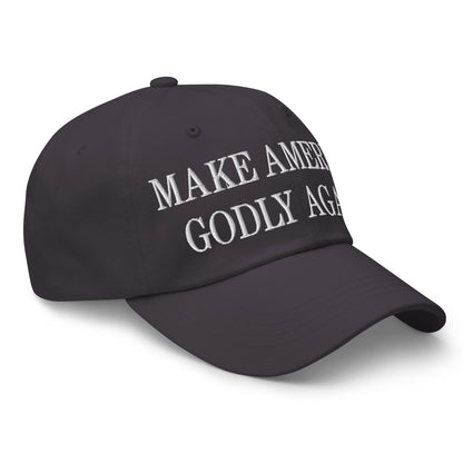 Make America Godly Again Embroidered Dad Hat Dark Grey