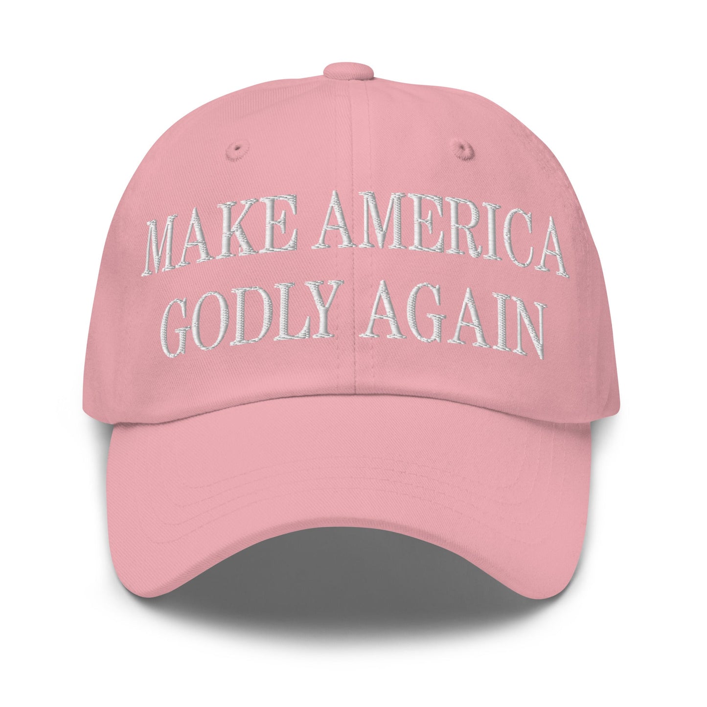 Make America Godly Again Embroidered Dad Hat Pink