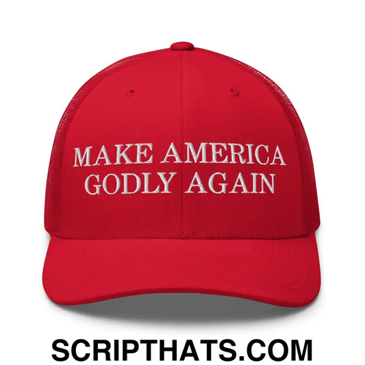 Make America Godly Again Retro Trucker Hat Red