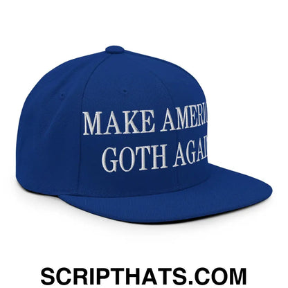 Make America Goth Again Embroidered Flat Bill Brim Snapback Hat Royal Blue