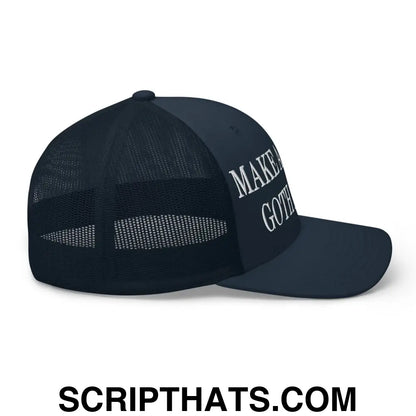 Make America Goth Again Embroidered Mesh Trucker Hat Navy