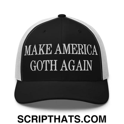 Make America Goth Again Embroidered Mesh Trucker Hat Black White