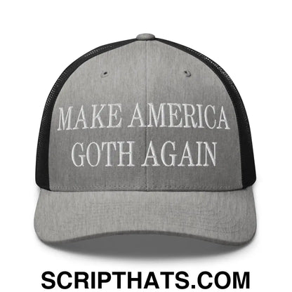 Make America Goth Again Embroidered Mesh Trucker Hat Heather Black