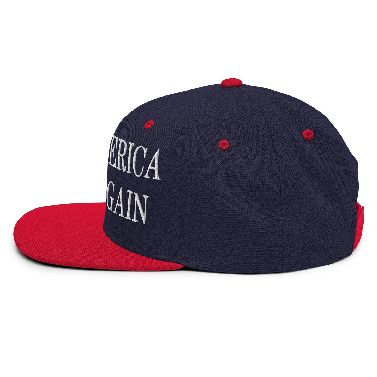 Make America Graze Again Embroidered Flat Bill Brim Snapback Hat Navy Red