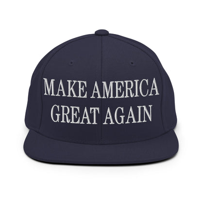 Make America Great Again MAGA Campaign Flat Bill Brim Snapback Hat Navy