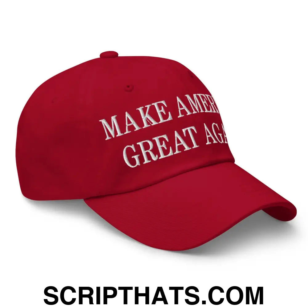 Make America Great Again MAGA Golf Dad Hat Cranberry