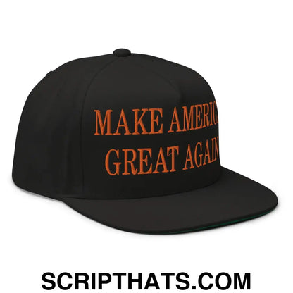 Make America Great Again MAGA Halloween Flat Bill Brim 5 Panel Snapback Hat Black