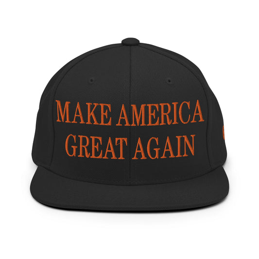 Make America Great Again MAGA Halloween Flat Bill Brim Snapback Hat Black