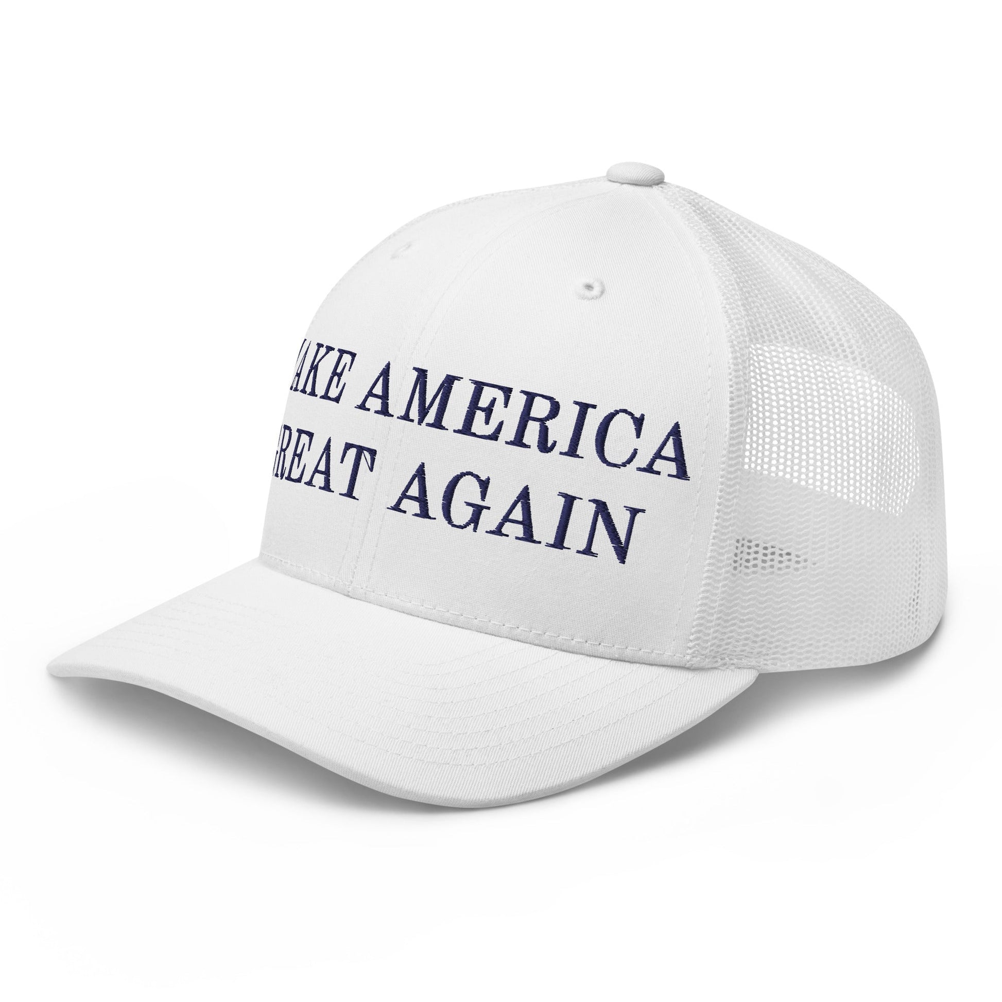 Make America Great Again MAGA Retro Trucker Snapback Hat White