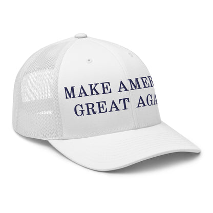 Make America Great Again MAGA Retro Trucker Snapback Hat White