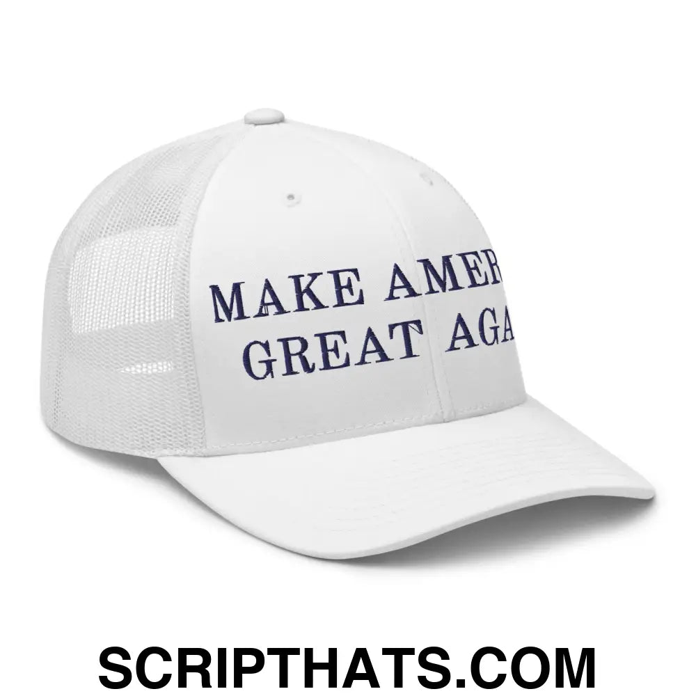 Make America Great Again MAGA Retro Trucker Snapback Hat White