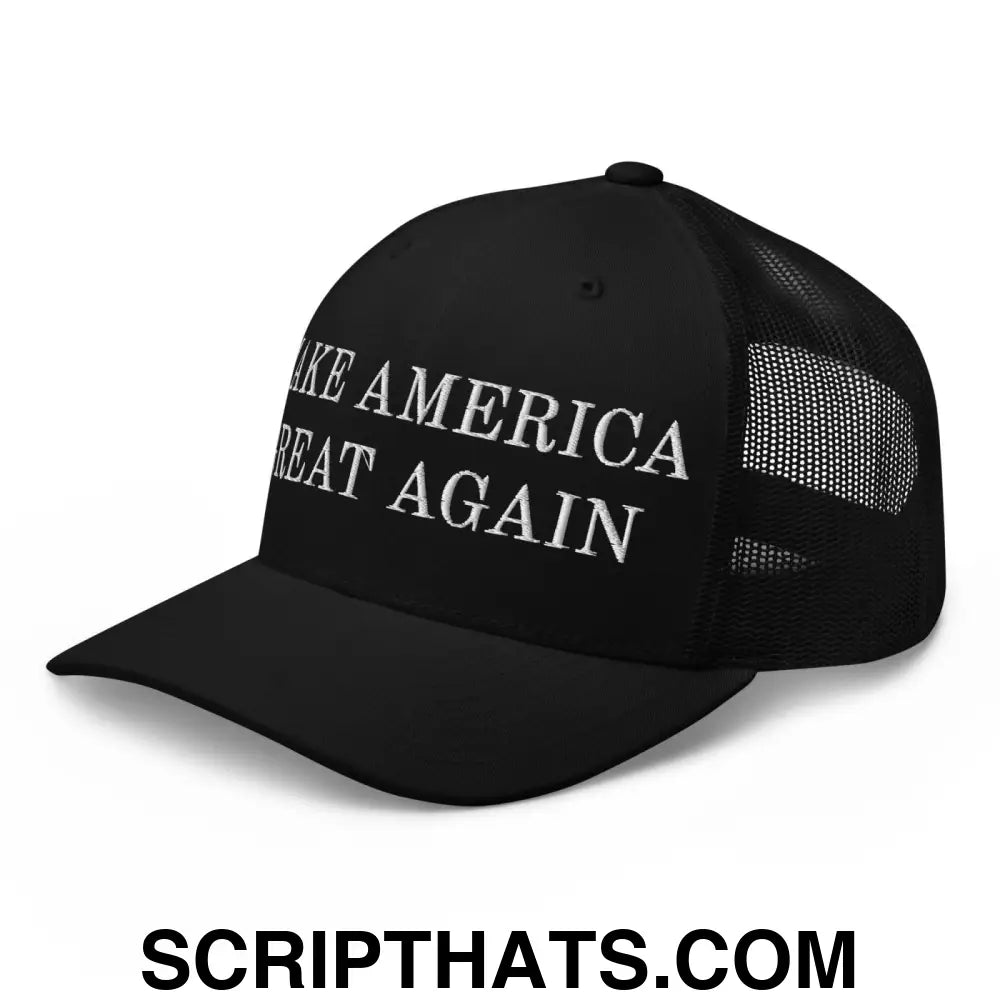 Make America Great Again MAGA Retro Trucker Snapback Hat Black