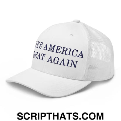 Make America Great Again MAGA Retro Trucker Snapback Hat White