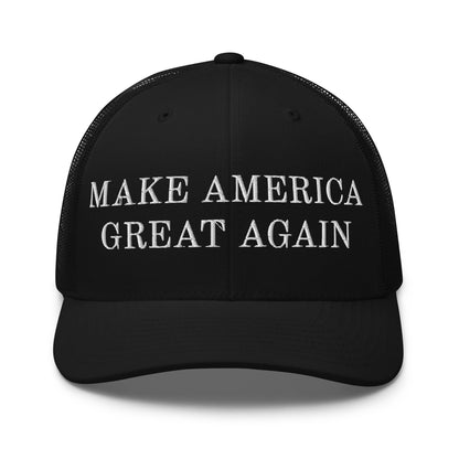Make America Great Again MAGA Retro Trucker Snapback Hat Black