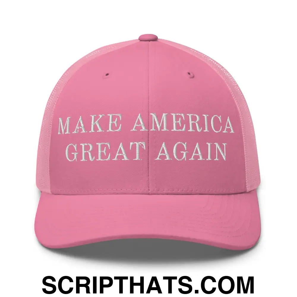 Make America Great Again MAGA Retro Trucker Snapback Hat Pink