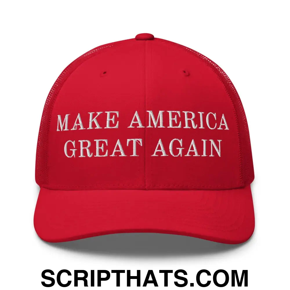 Make America Great Again MAGA Retro Trucker Snapback Hat Red