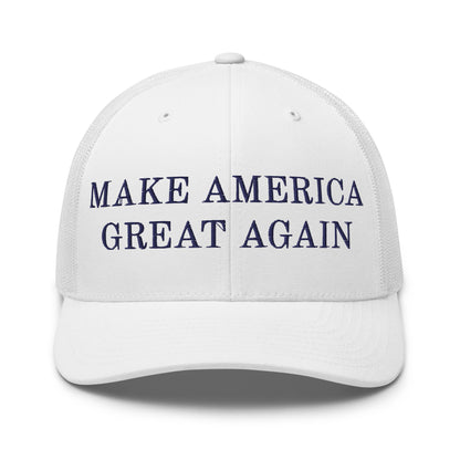 Make America Great Again MAGA Retro Trucker Snapback Hat White