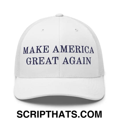 Make America Great Again MAGA Retro Trucker Snapback Hat White