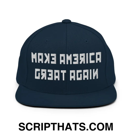 Make America Great Again MAGA Russian Asset Embroidered Flat Brim Bill Snapback Hat Dark Navy