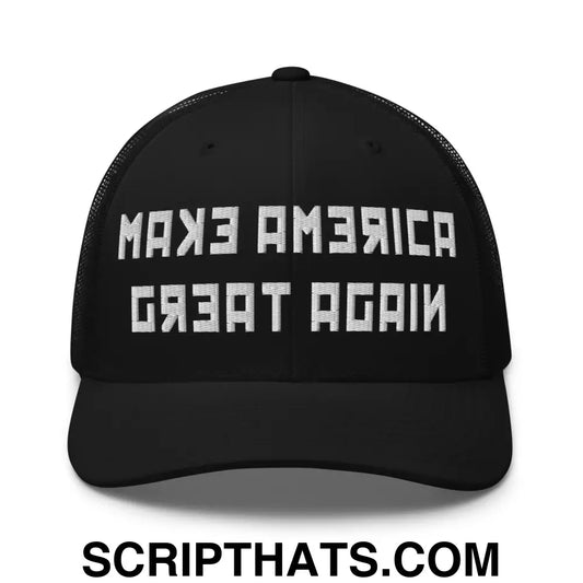 Make America Great Again MAGA Russian Asset Embroidered Mesh Trucker Hat Black