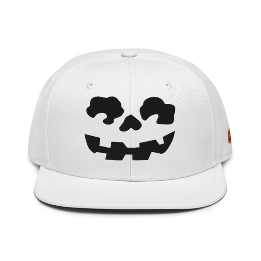 Make America Great Again MAGA Skull Halloween Flat Bill Brim High Crown Snapback Hat White