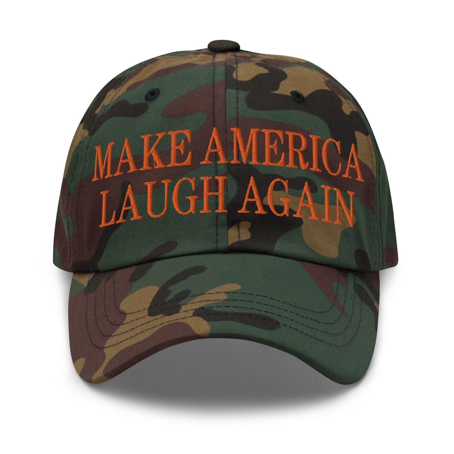 Make America Laugh Again MALA Embroidered Orange Camo Dad Hat Default Title