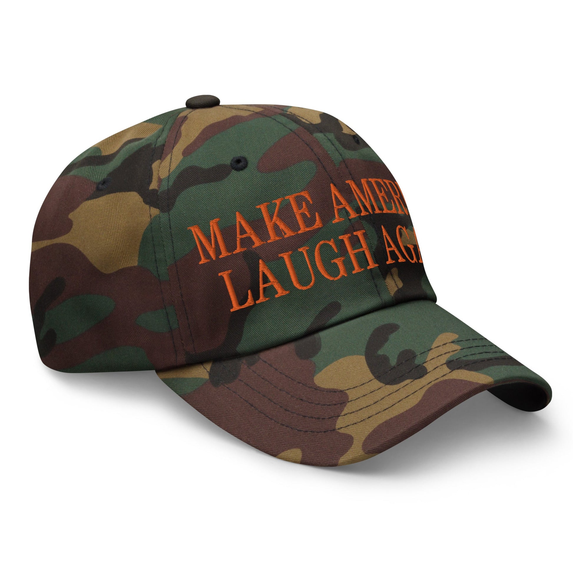 Make America Laugh Again MALA Embroidered Orange Camo Dad Hat Default Title