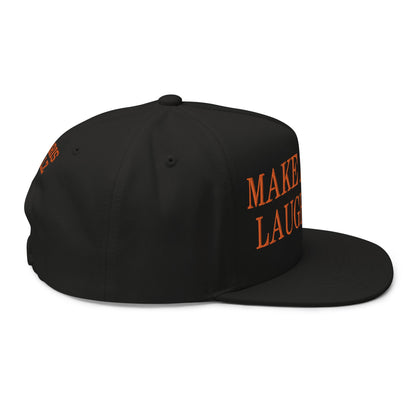 Make America Laugh Again MALA Halloween Embroidered Flat Bill Brim 5 Panel Snapback Hat Default Title