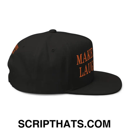 Make America Laugh Again MALA Halloween Embroidered Flat Bill Brim 5 Panel Snapback Hat Default Title