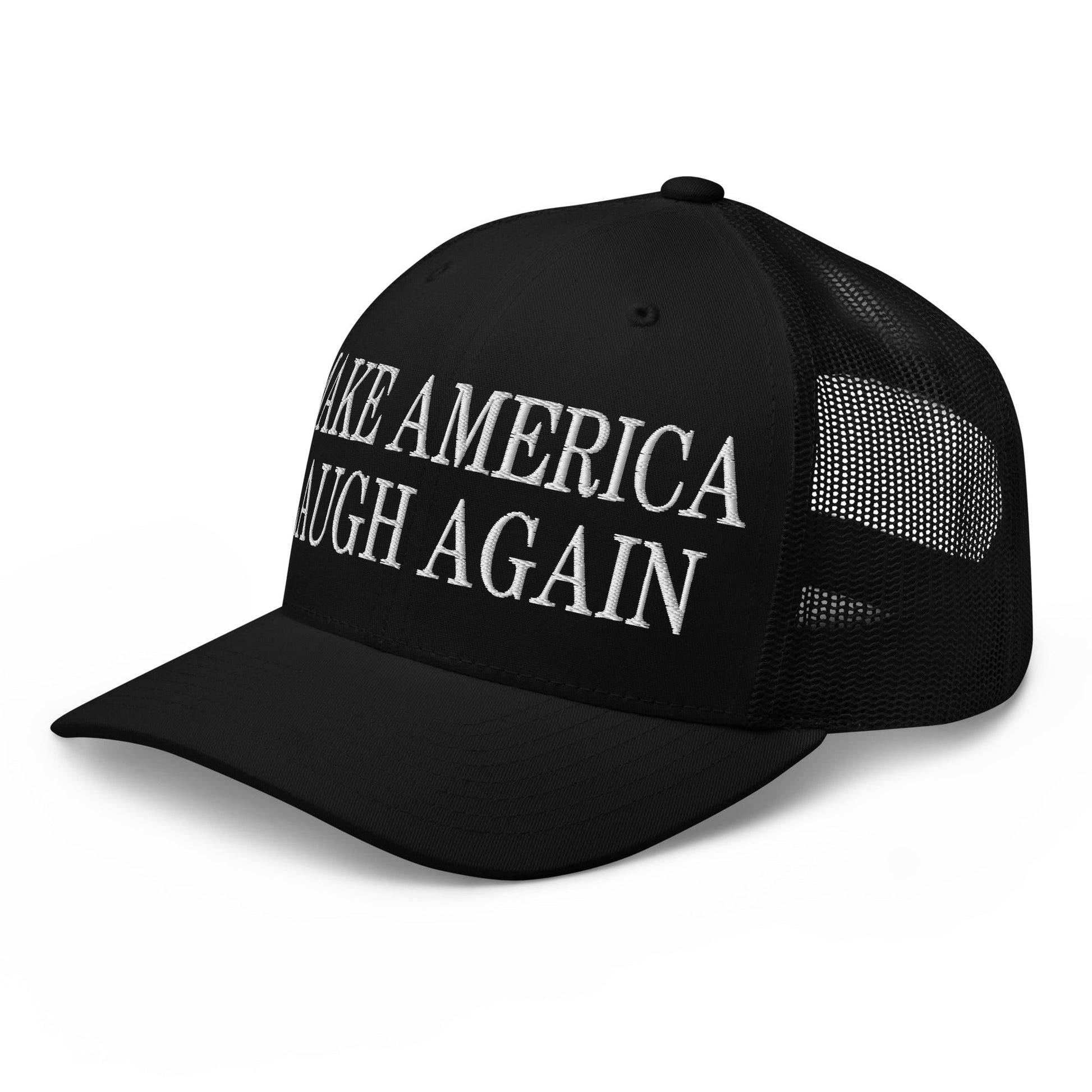 Make America Laugh Again Mesh Trucker Hat Black