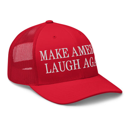 Make America Laugh Again Mesh Trucker Hat Red