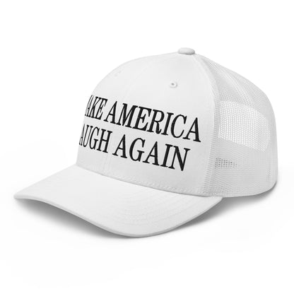 Make America Laugh Again Mesh Trucker Hat White