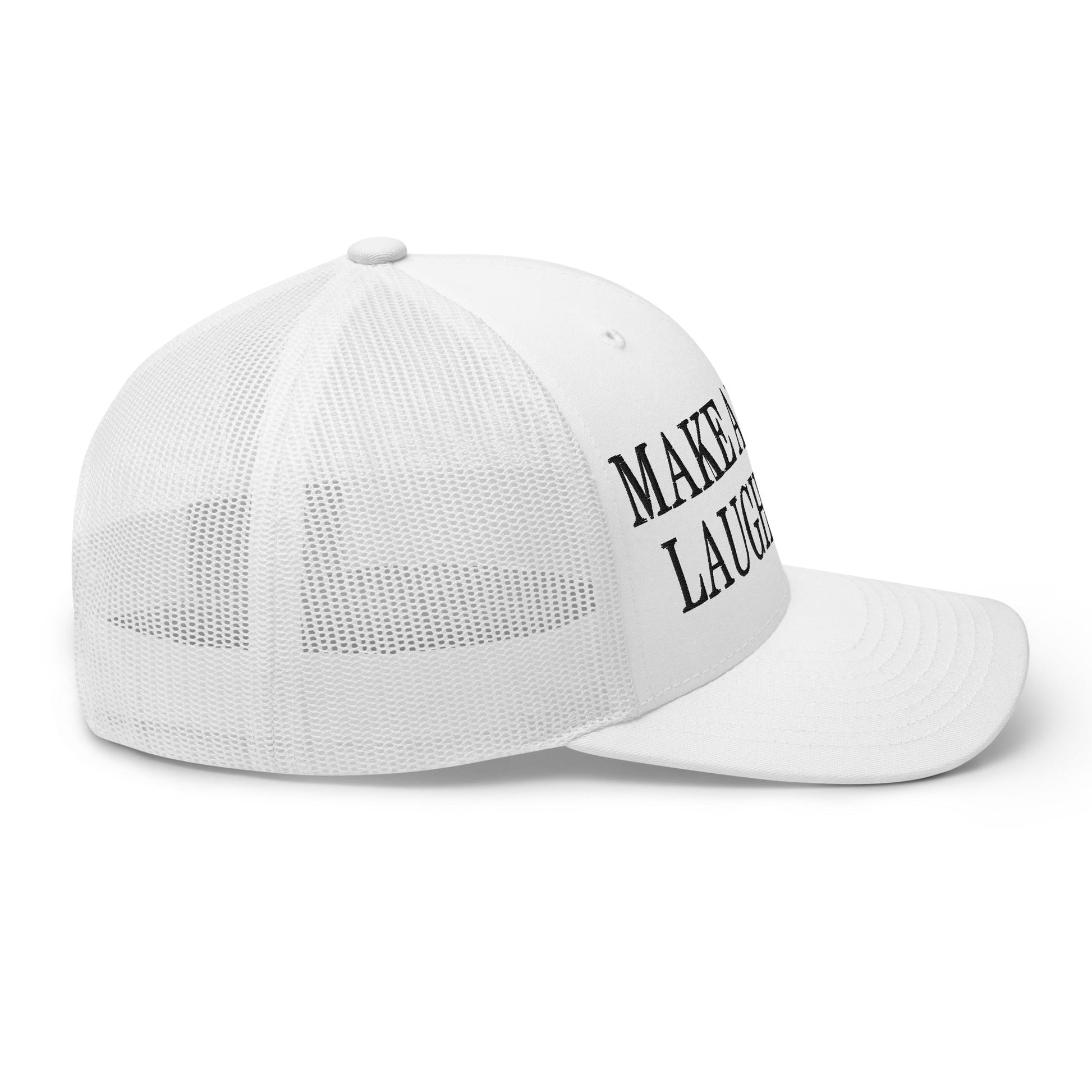 Make America Laugh Again Mesh Trucker Hat White