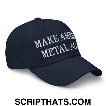 Make America Metal Again Embroidered Dad Hat Navy