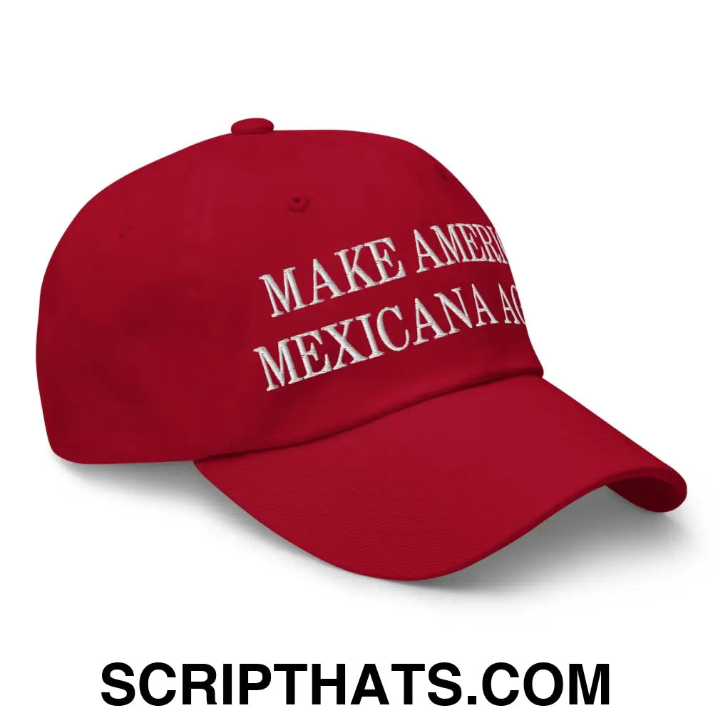 Make America Mexicana Again Claudia Sheinbaum Embroidered Dad Hat Cranberry