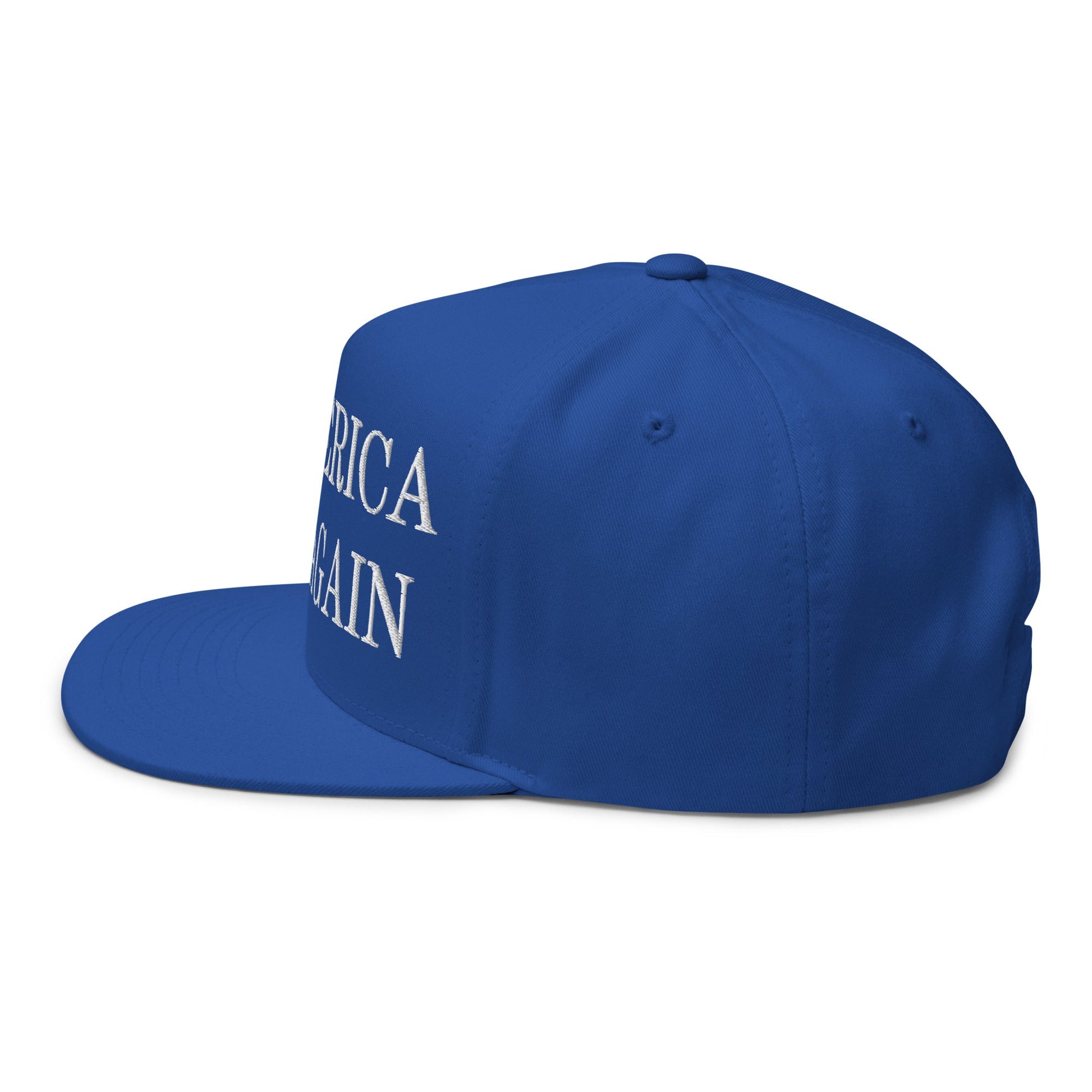 Make America Native Again Embroidered 5 Panel Flat Bill Brim Snapback Hat Royal Blue