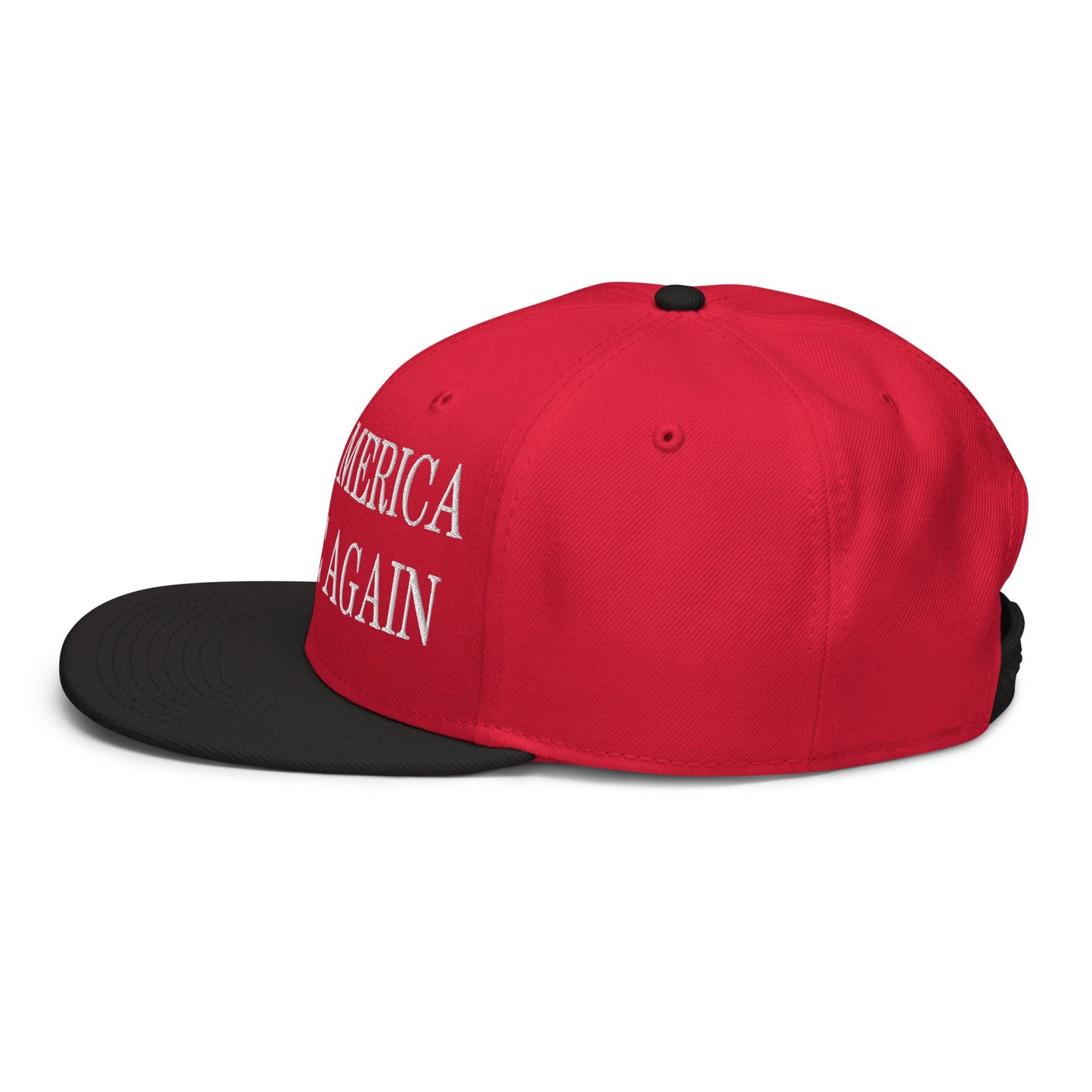 Make America Native Again Embroidered Flat Brim Bill Snapback Hat Black Red Red