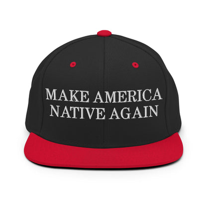 Make America Native Again Snapback Hat Black Red