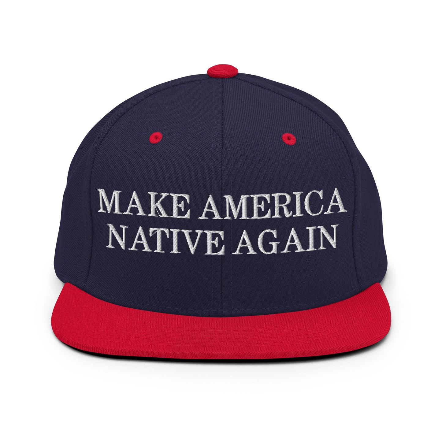 Make America Native Again Snapback Hat Navy Red