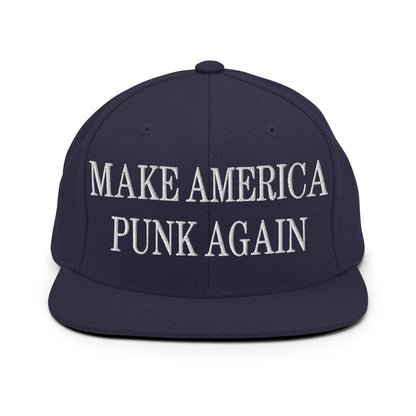 Make America Punk Again Embroidered Flat Bill Brim Snapback Hat Navy