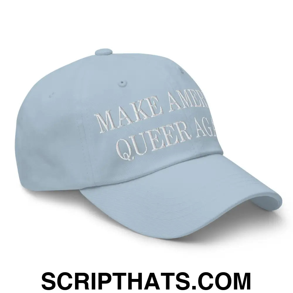 Make America Queer Again Embroidered Dad Hat Light Blue