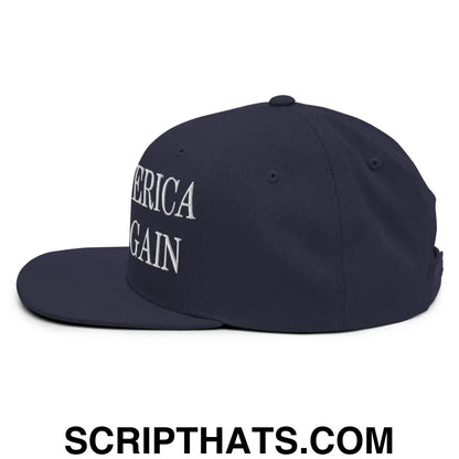 Make America Queer Again Embroidered Flat Bill Brim Snapback Hat Navy