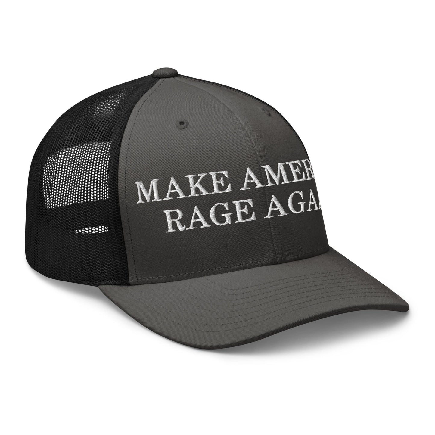 Make America Rage Again Retro Trucker Hat Charcoal Black