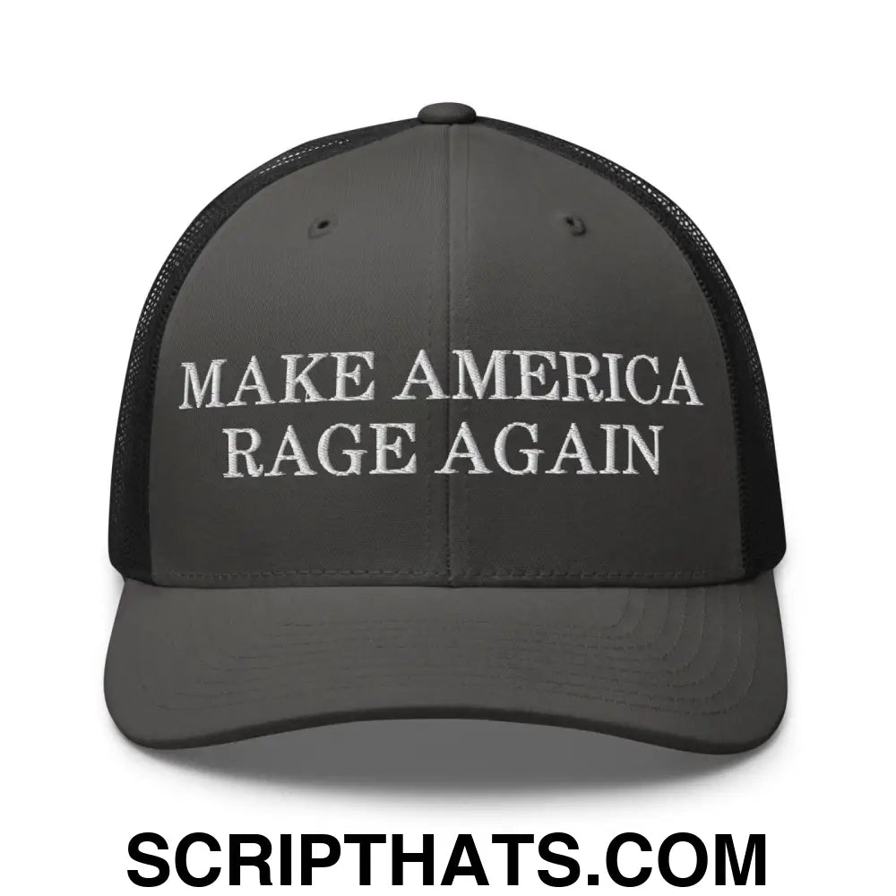 Make America Rage Again Retro Trucker Hat Charcoal Black