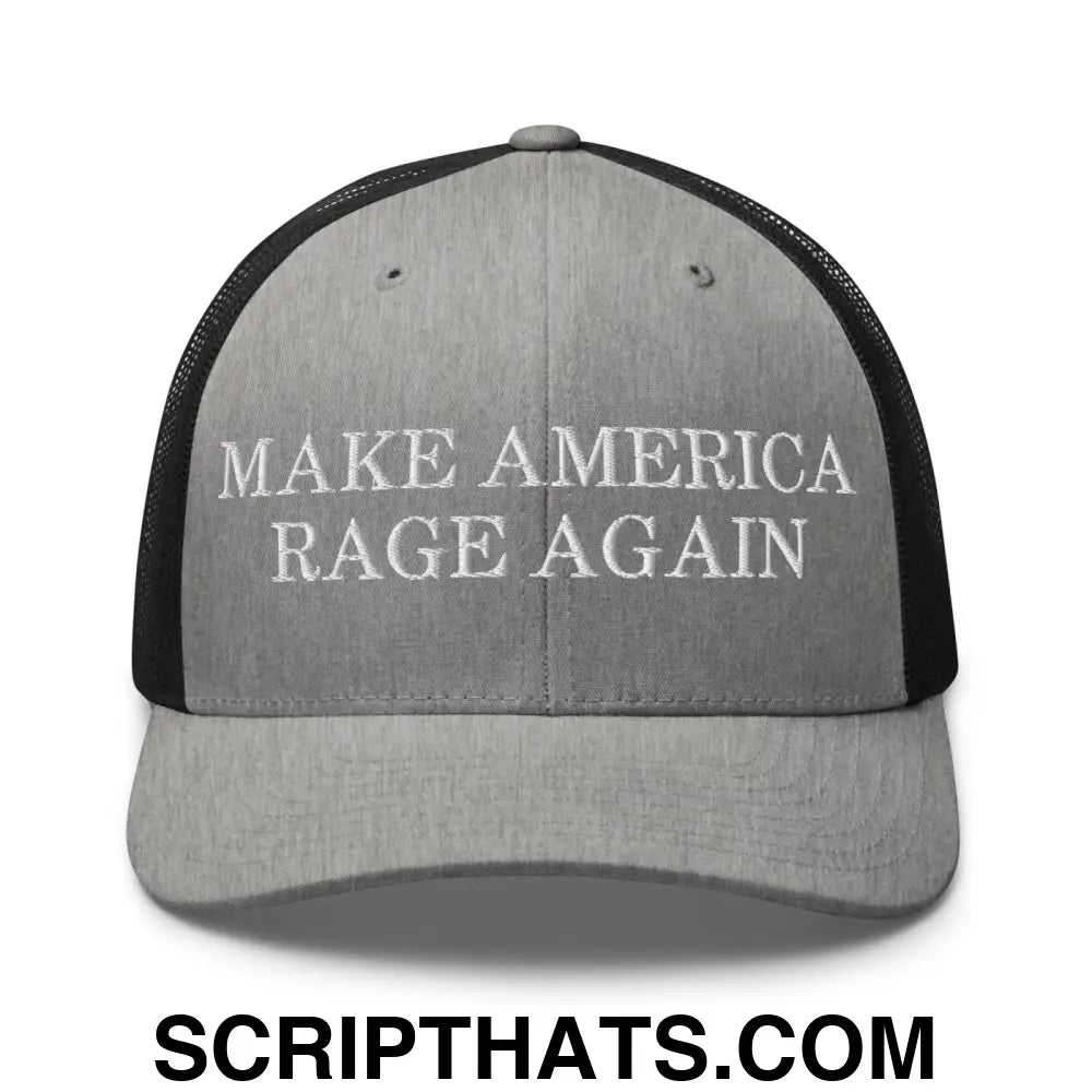 Make America Rage Again Retro Trucker Hat Heather Black