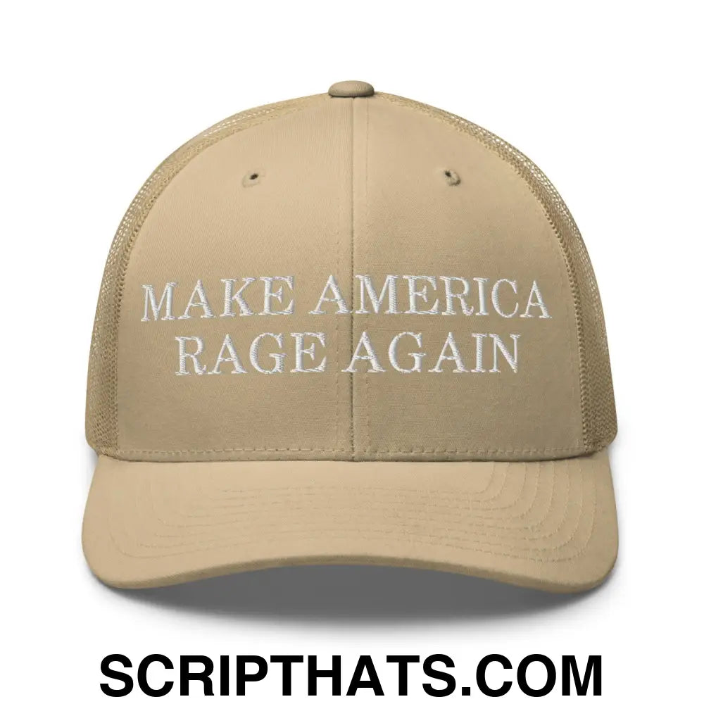 Make America Rage Again Retro Trucker Hat Khaki