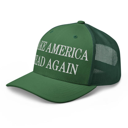 Make America Read Again Embroidered Mesh Trucker Hat Evergreen